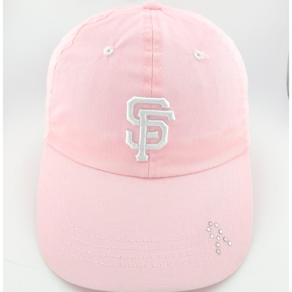 BWM Global San Francisco Giants Baseball Cap Mens Pink Rhinestone Genentech Hat
